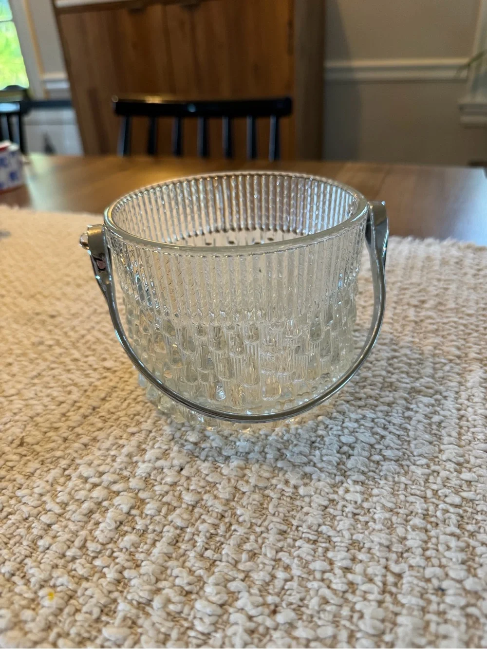 Teleflora Glass Ice Bucket with Chrome Handle